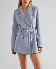 Load image into Gallery viewer, Free People Sweet and Salty Jumpsuit in Blue Gingham Combo - FINAL SALE