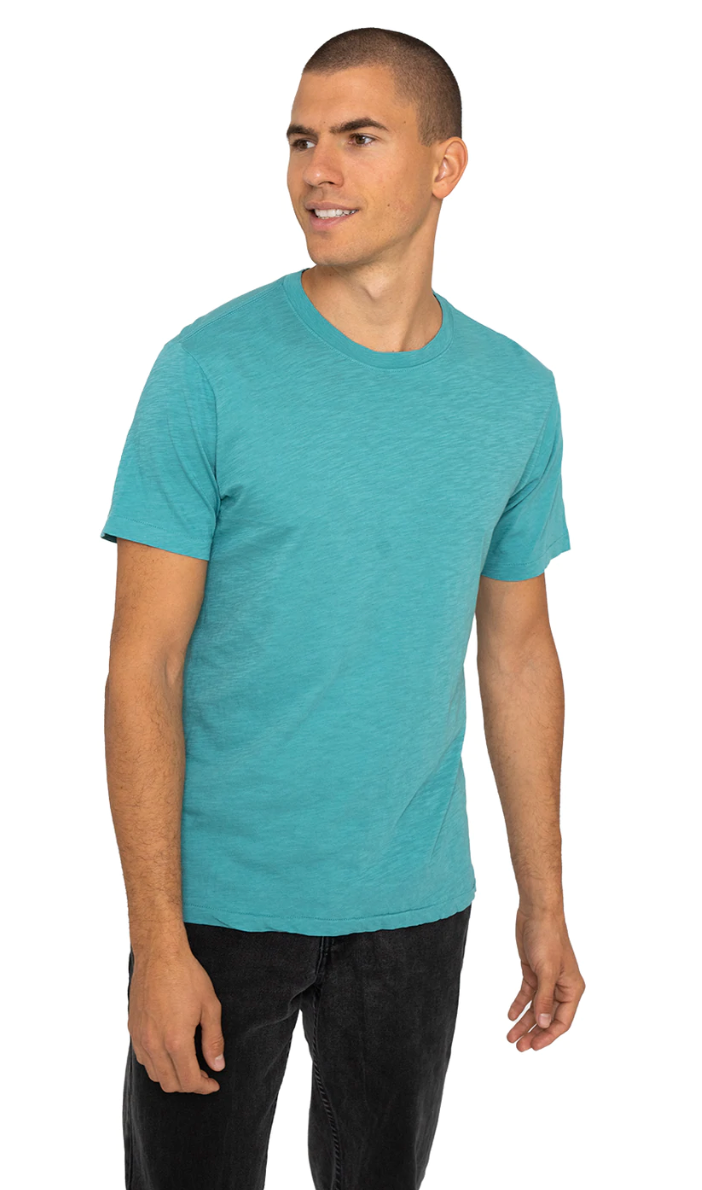 Sol Angeles Mens Essential Slub Crew in Turquoise - FINAL SALE
