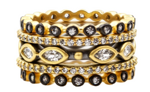 Load image into Gallery viewer, FREIDA ROTHMAN Signature Mixed Marquise Station 5 Stack Ring