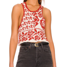 Load image into Gallery viewer, Free People Rosie Vest in Red Rose Combo - FINAL SALE