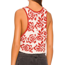 Load image into Gallery viewer, Free People Rosie Vest in Red Rose Combo - FINAL SALE