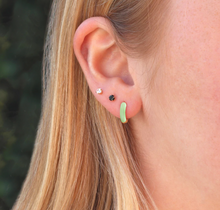 Load image into Gallery viewer, Kris Nations Enamel Huggie Hoop Earrings