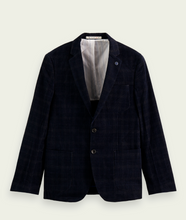 Load image into Gallery viewer, Scotch &amp; Soda Mens Single Breasted Corduroy Blazer in Blue Plaid - FINAL SALE