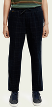 Load image into Gallery viewer, Scotch &amp; Soda Mens Fave Regular Tapered Fit Corduroy Jogger in Blue Plaid - FINAL SALE