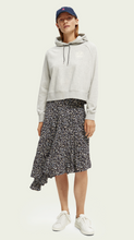 Load image into Gallery viewer, Scotch &amp; Soda  Asymetric Tiered Skirt in Navy/Blk/Ivory Print - FINAL SALE