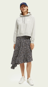Scotch & Soda  Asymetric Tiered Skirt in Navy/Blk/Ivory Print - FINAL SALE