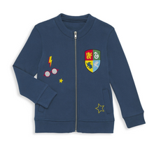 Load image into Gallery viewer, Chaser Kids Harry Potter Hogwarts Fleece Zip Up Sweatshirt in Blue - FINAL SALE
