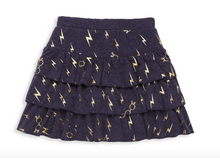 Load image into Gallery viewer, Chaser Kids Harry Potter Bolts and Glasses Tiered Ruffle Skort In Navy - FINAL SALE
