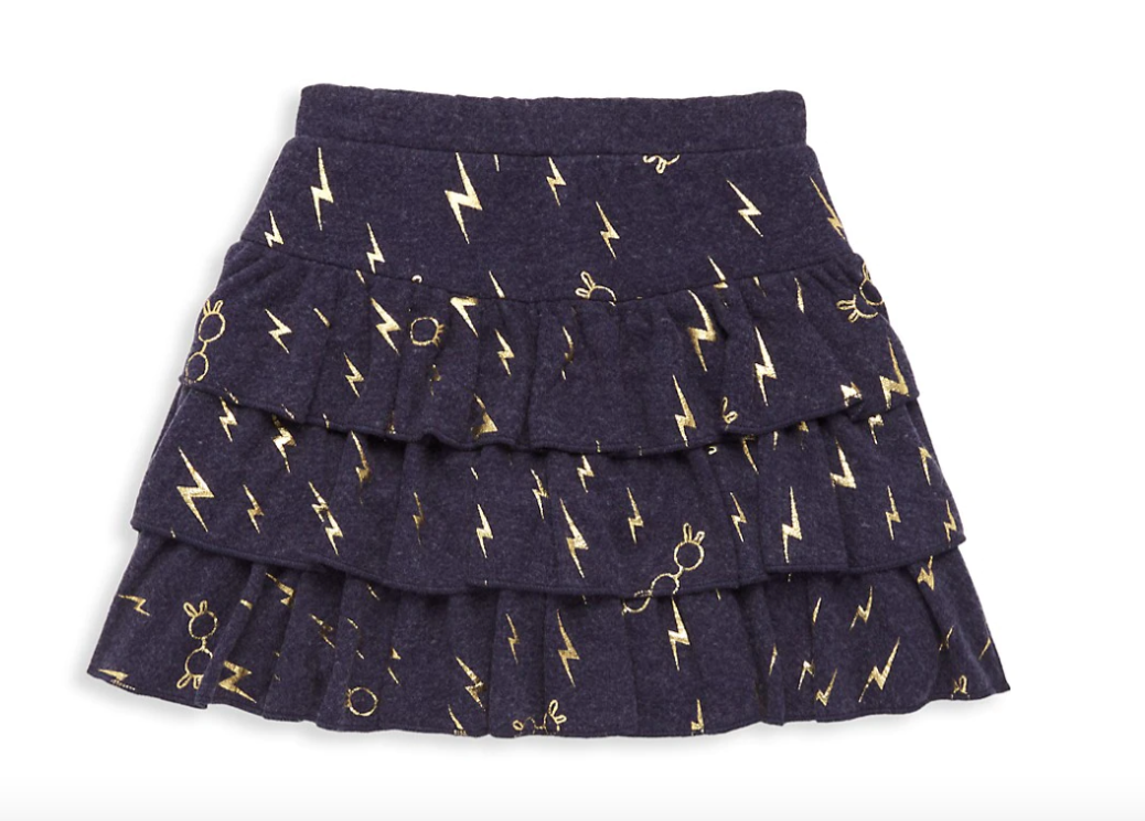 Chaser Kids Harry Potter Bolts and Glasses Tiered Ruffle Skort In Navy - FINAL SALE