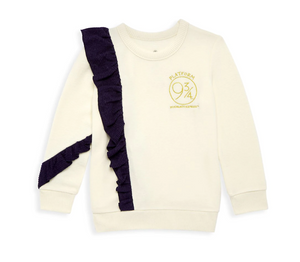 Chaser Kids Harry Potter Hogwarts Ruffle Pullover In Cream/Navy - FINAL SALE