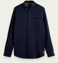 Load image into Gallery viewer, Scotch &amp; Soda Mens Regular Fit Lyocell Shirt in Navy