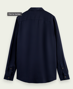 Scotch & Soda Mens Regular Fit Lyocell Shirt in Navy