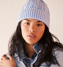 Load image into Gallery viewer, Free People Stormi Washed Cable Beanie in Ice Blue