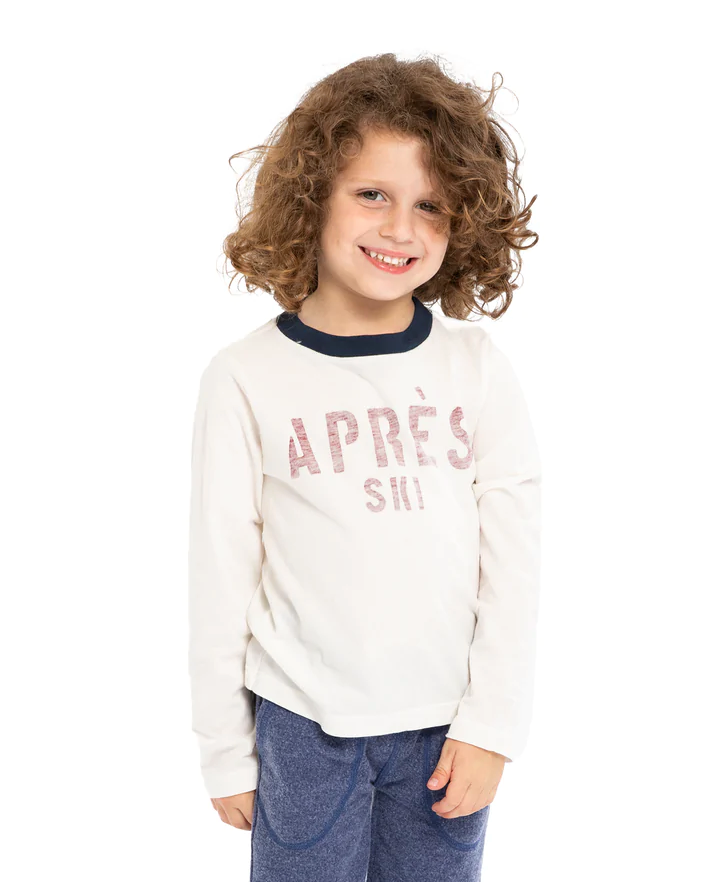 Sol Angeles Kids Apres Ski L/S Ringer Crew in D White