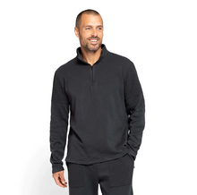 Load image into Gallery viewer, Sol Angeles Mens Textured Stripe Zip Pullover in Vintage Black