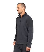 Load image into Gallery viewer, Sol Angeles Mens Textured Stripe Zip Pullover in Vintage Black