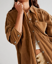 Load image into Gallery viewer, Free People Baby Cord Buttondown in Warm Tobacco