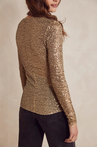 Free People Gold Rush L/S Tee in Gold Combo - FINAL SALE