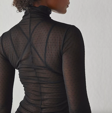 Load image into Gallery viewer, Free People On The Dot Layering Top in Black