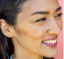 Load image into Gallery viewer, Kris Nations Pearl Huggie Hoop Earrings - 18K Gold Vermeil