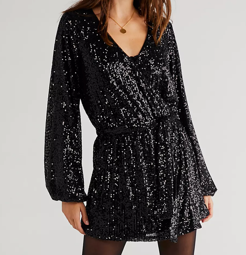Free People Christa Romper in Black