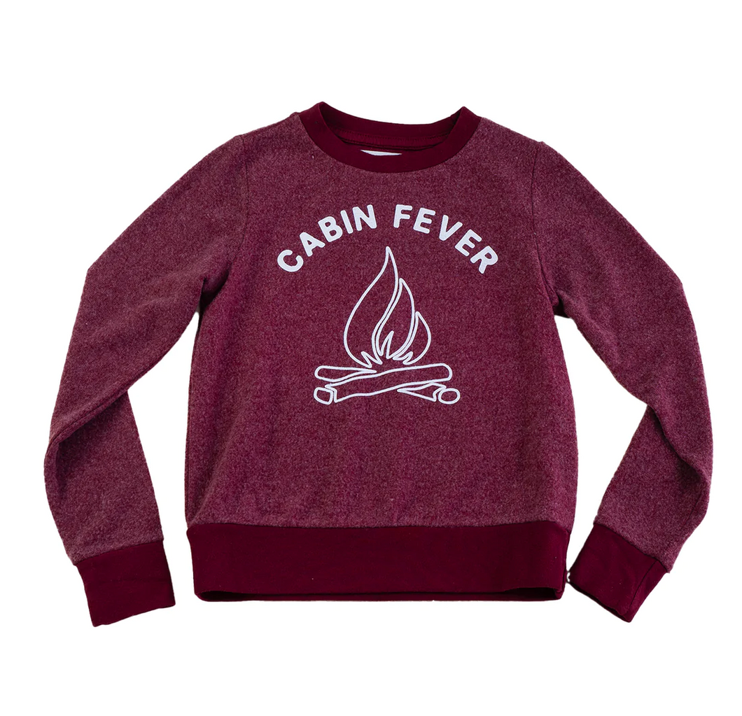 Sol Angeles Kids Cabin Fever Hacci Pullover in Scarlet