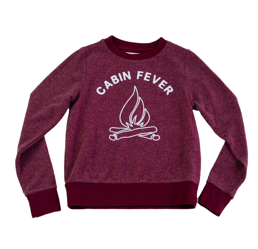 Sol Angeles Kids Cabin Fever Hacci Pullover in Scarlet - FINAL SALE