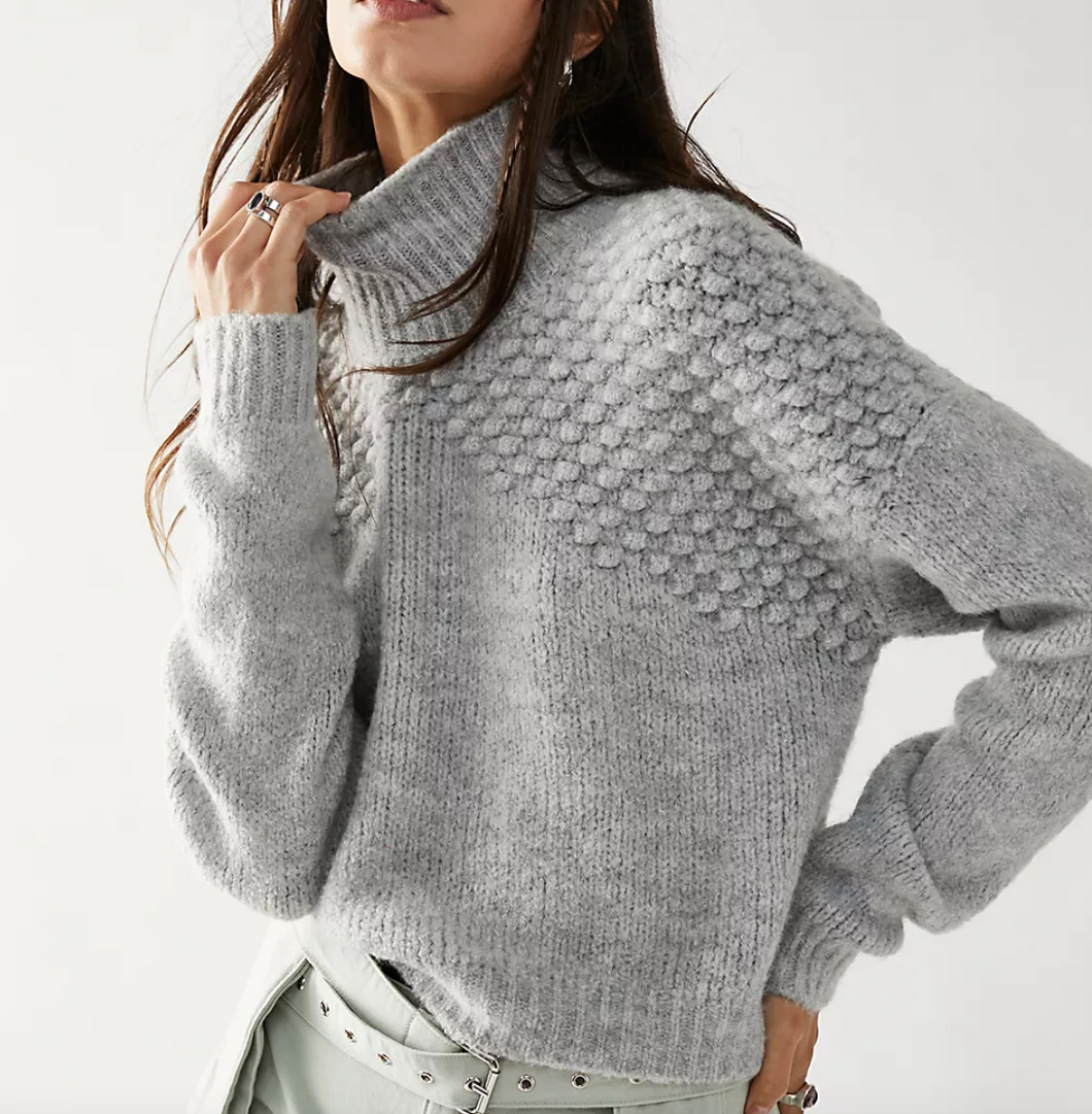 Free People Bradley Pullover in Light Grey Heather FINAL SALE