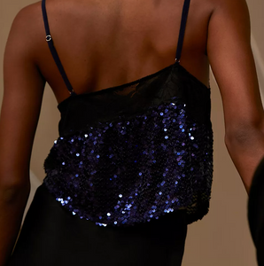 Free People Right Rhythm Sequin Cami in Midnight Combo - FINAL SALE