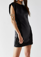 Load image into Gallery viewer, Free People City Slicker Leather Mini Dress in Black