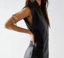 Load image into Gallery viewer, Free People City Slicker Leather Mini Dress in Black