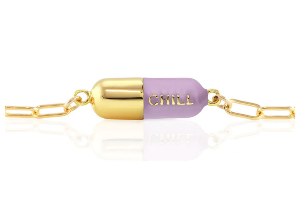 Kris Nations Gold Chill Pill Bracelet in Peri