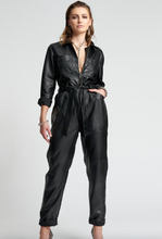 Load image into Gallery viewer, One Teaspoon Modern Reality Leather Claudia Jumpsuit in Black