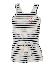 Sol Angeles Kids Nautical Stripe Romper in Natural - FINAL SALE