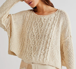 Free People Changing Tides Pullover in Tea