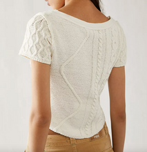Load image into Gallery viewer, Free People Cable Tee in Ivory - FINAL SALE