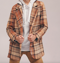 Load image into Gallery viewer, Free People Mari Plaid Blazer in Winter Wheat