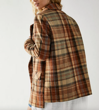 Load image into Gallery viewer, Free People Mari Plaid Blazer in Winter Wheat