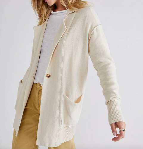 Free People Care Desert Blazer in Natural - FINAL SALE