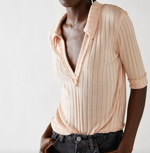 Load image into Gallery viewer, Free People Krystal Polo in Pretty in Peach Combo - FINAL SALE