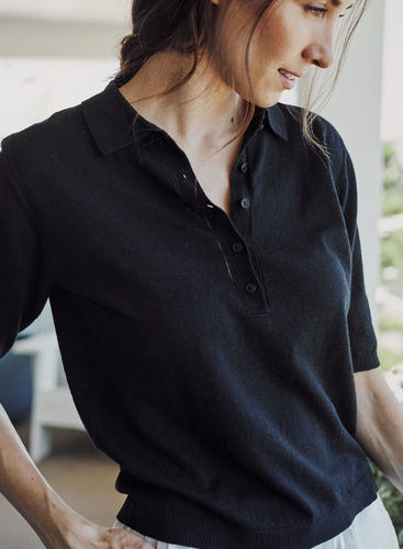 SWTR 2023 Elbow Sleeve Polo in Black