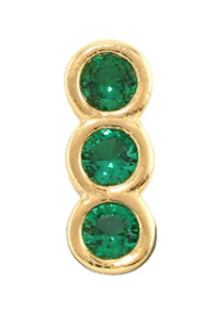 Kris Nations Triple Bezel Crystal Stud Earrings - 18K Gold Vermeil