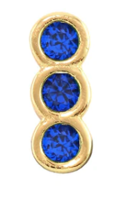 Kris Nations Triple Bezel Crystal Stud Earrings - 18K Gold Vermeil