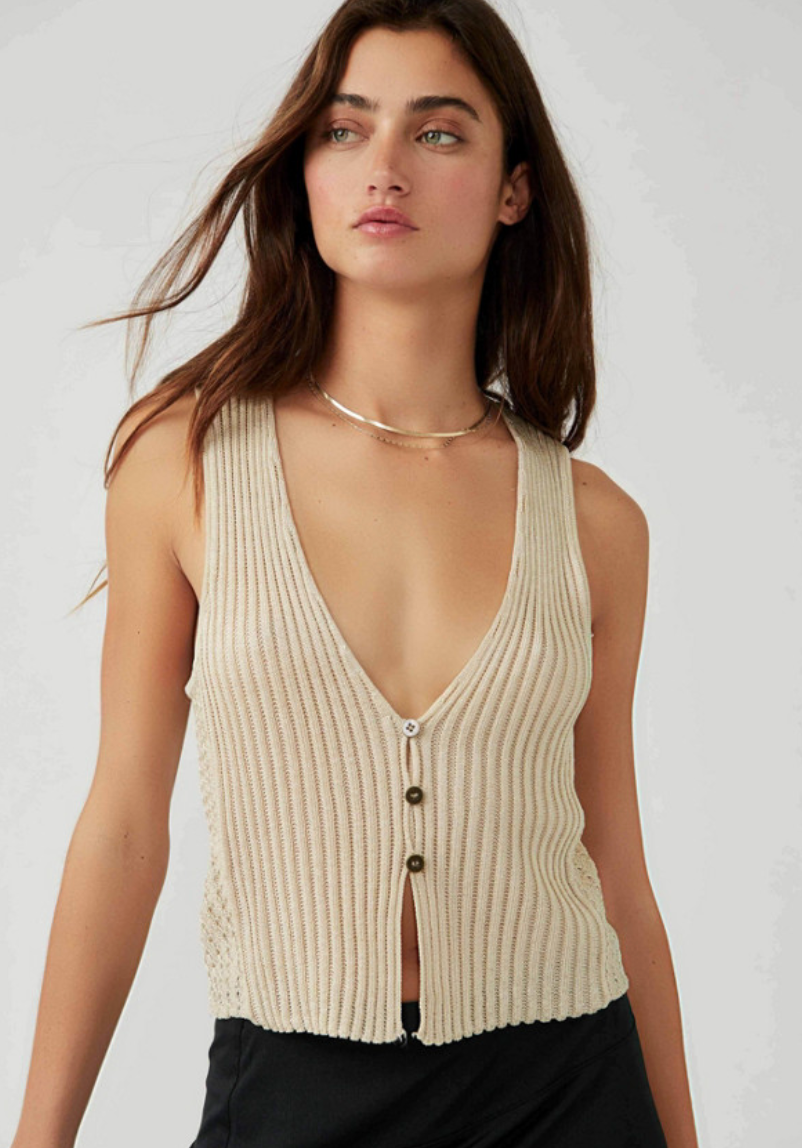 Free People Seascape Vest in Conch Combo