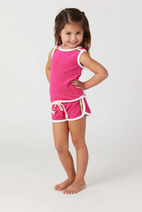 Sol Angeles Kids Rio Stripe Terry Tank in Dahlia - FINAL SALE