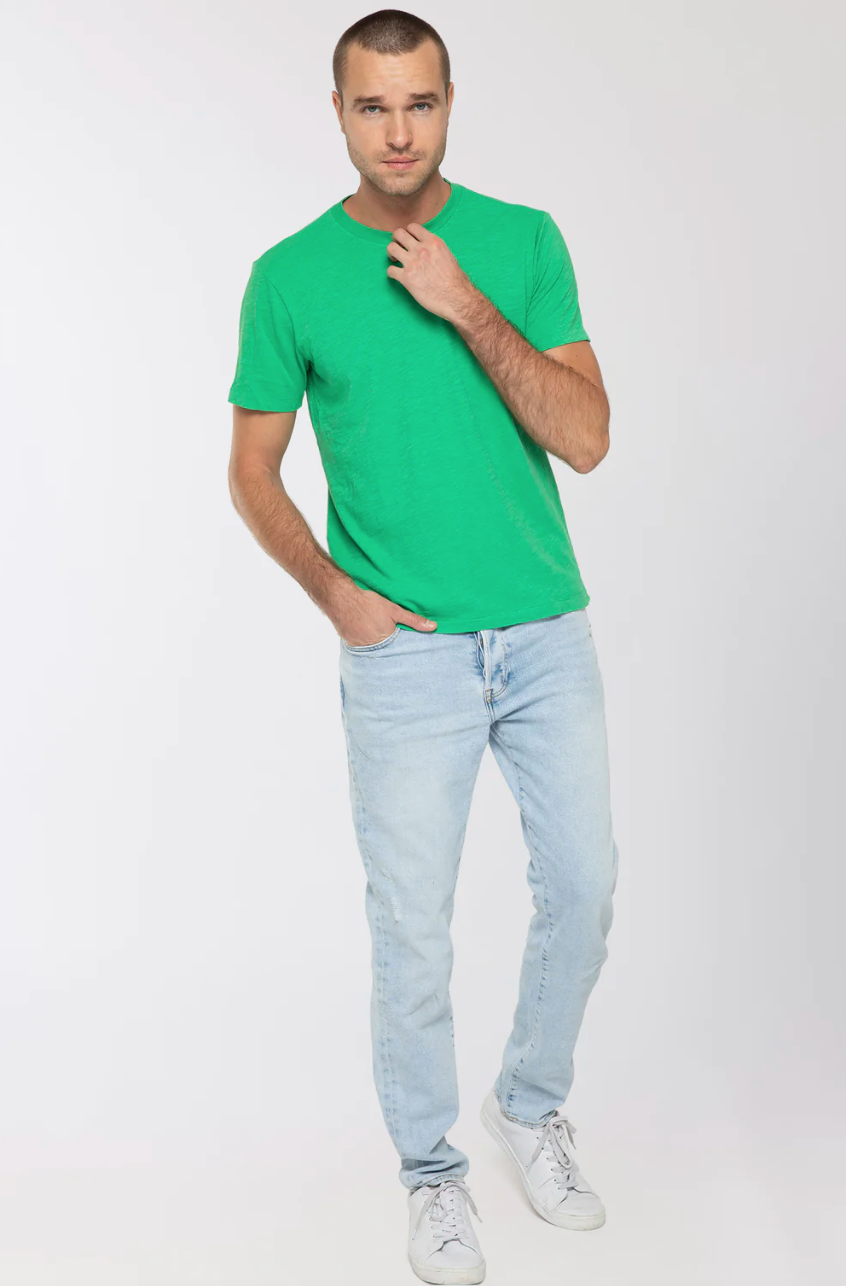 Sol Angeles Mens Essential Slub Crew in Lime