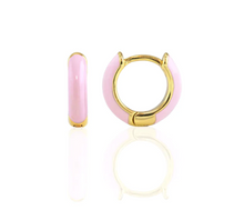 Load image into Gallery viewer, Kris Nations Enamel Huggie Hoop Earrings
