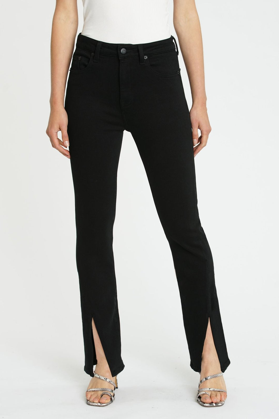 Pistola Teagan High Rise Vented Straight in Dark Vinyl - FINAL SALE