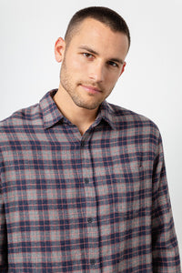 Rails Lennox in Heather Grey/Navy/Crimson - FINAL SALE