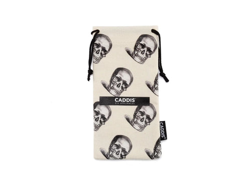 CADDIS Organic Linen Eyewear Pouch - Human Skull